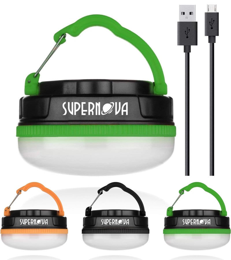 SuperNova فانوس سوبرنوفا® LED فائق السطوع - ضوء تخييم قابل لإعادة الشحن ومحمول، فانوس خيمة معلق مغناطيسي للطوارئ، انقطاع التيار الكهربائي والتخييم، معدات البقاء مع خطاف قابل للسحب (أخضر) - Image 1